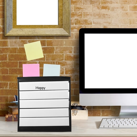 BESTYASH 1Set Double Sided Tabletop Tent Pocket Chart for Classroom Schedule and Homeschool Organization