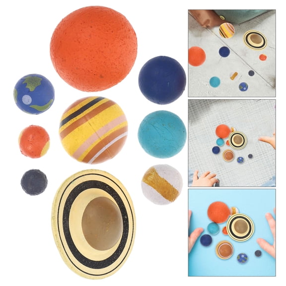 BESTYASH 1Set Durable ABS Solar System Model with Vivid Assorted Planets for Home Use