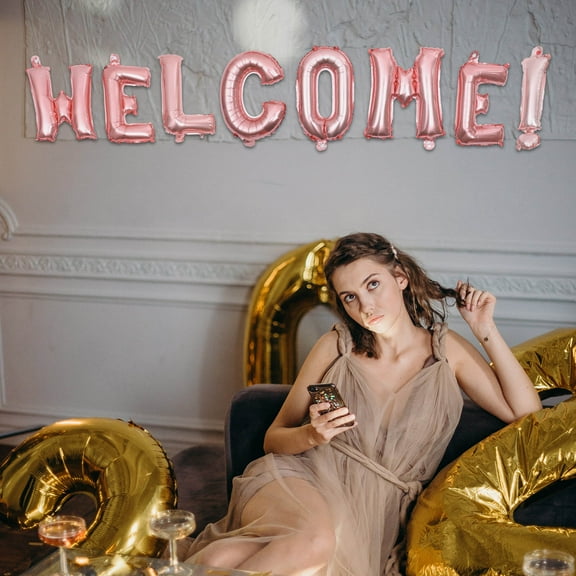 BESTYASH 1Set Durable Rose Gold Welcome Balloons Balloon Centerpiece for Wedding Party and Celebration Decor