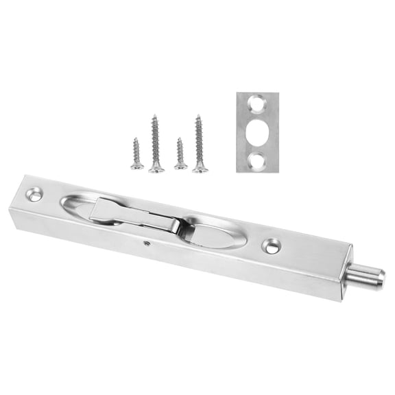 BESTYASH 1Set Plated Silver Stainless Steel Flush Bolt for Double Door with Hidden Installation and Durable Design