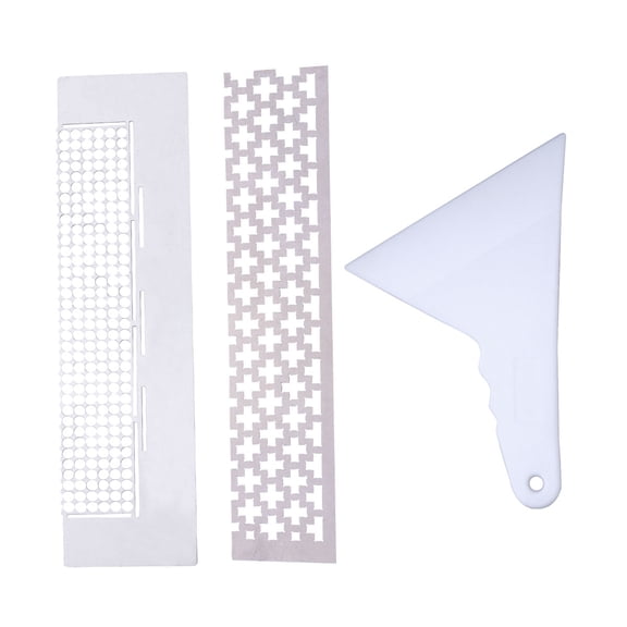 BESTYASH 1Set White Steel Beads Painting Ruler Compact Drawing Mesh Tool for Precise Craft