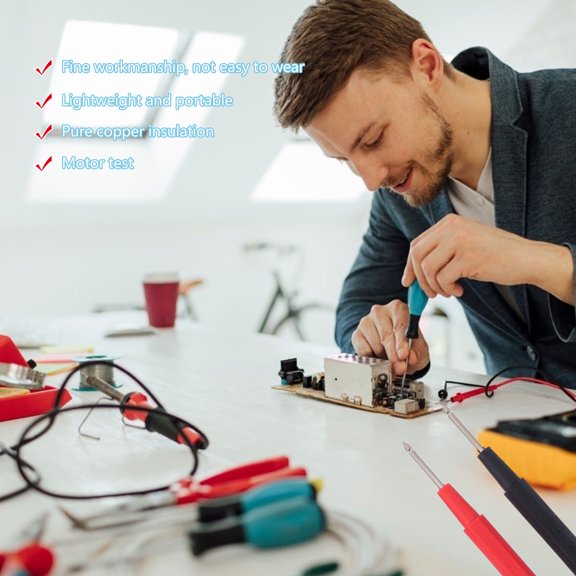 BESTYASH 1Set Electrical Test Probe Set with Firm Metal Hooks and Copper Banana Plugs for Accurate Measurements