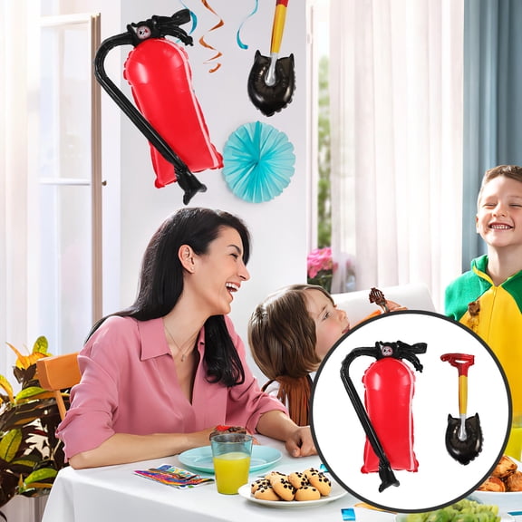 BESTYASH 1Set Fire Spade Shaped Aluminum Foil Balloons Assorted Colors for Firefighting Theme Party Decor