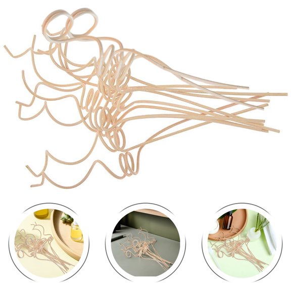 BESTYASH 1Set Flameless Perfume Diffuser Rattan Sticks Natural Material Beige Color