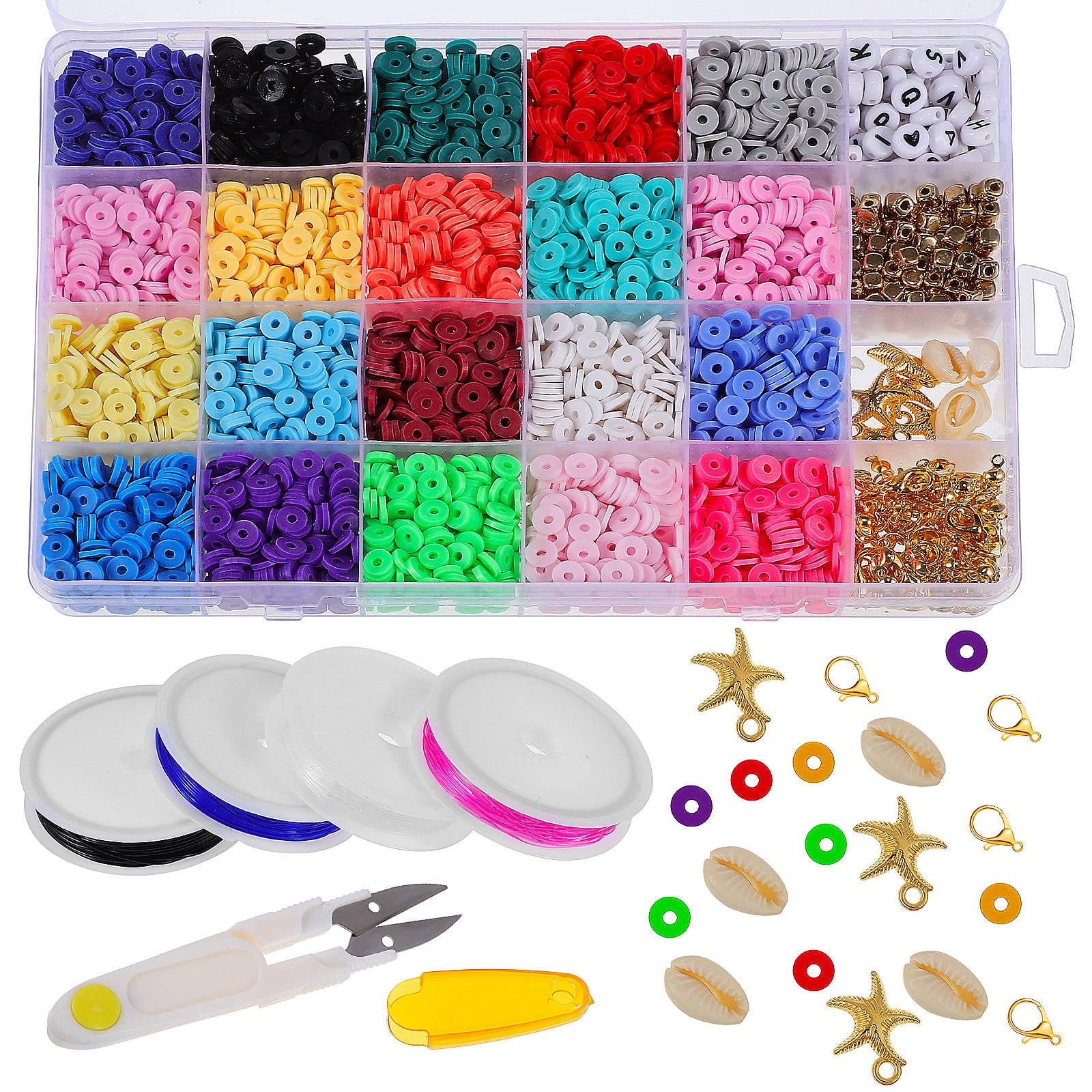BESTYASH Bracelet Making Kit 1 Set with Assorted Polymer Clay Beads for Unique Jewelry Accessories