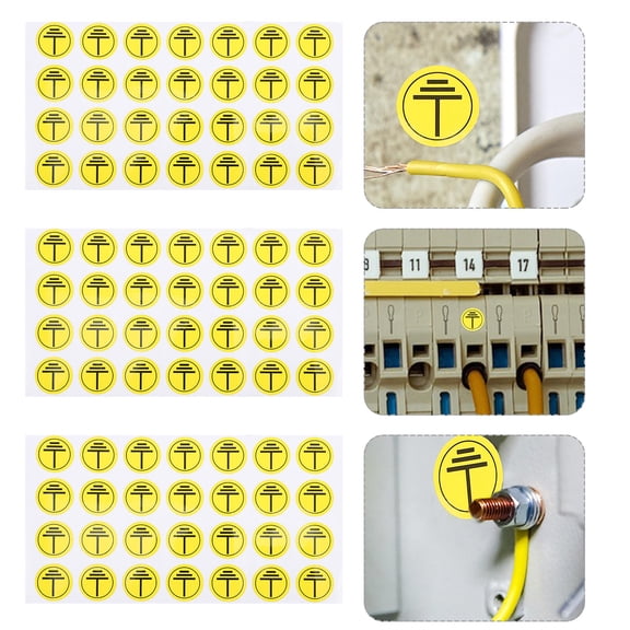 BESTYASH 1Set Electric Panel Labels Yellow Safety Stickers for Machinery Warning