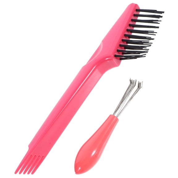 BESTYASH 1Set Hair Brush Cleaning Tool Pink Rake Design for Easy Hair Removal and Comb Cleaning