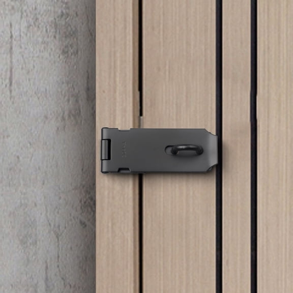 BESTYASH 1Set Heavy Duty Door Lock Hasp Black Stainless Steel for Residential Gates and Cabinets