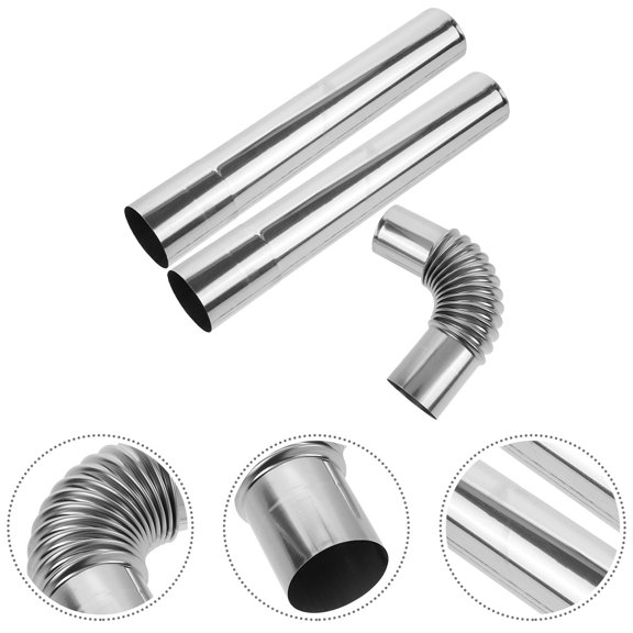BESTYASH 1Set High Temperature Resistant Stainless Steel Chimney Flue for Home Stove
