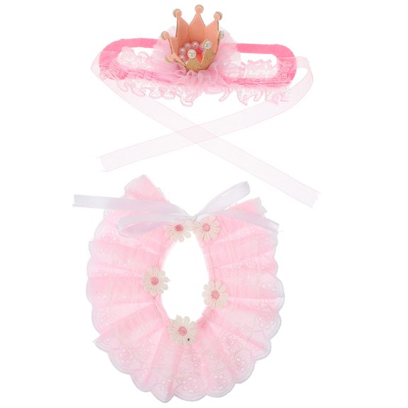 BESTYASH 1Set Holiday Pet Collar with Lace for Dogs and Cats Assorted Color Stylish Festive