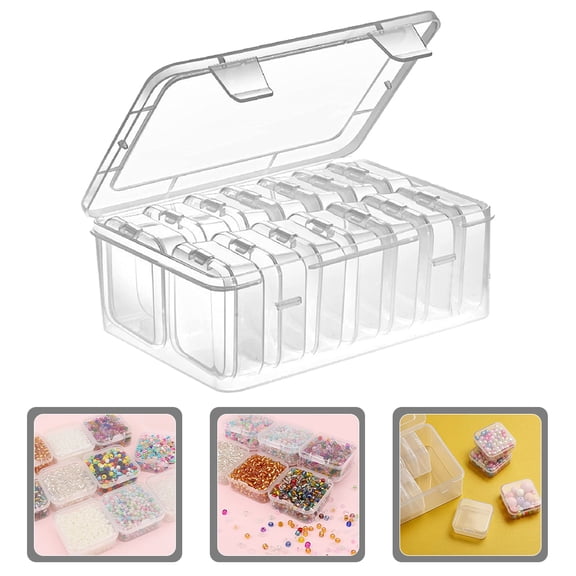 BESTYASH Transparent PP Bead Storage Box, Portable, Lightweight, Organizer Container, 1 Set for Craft Supplies