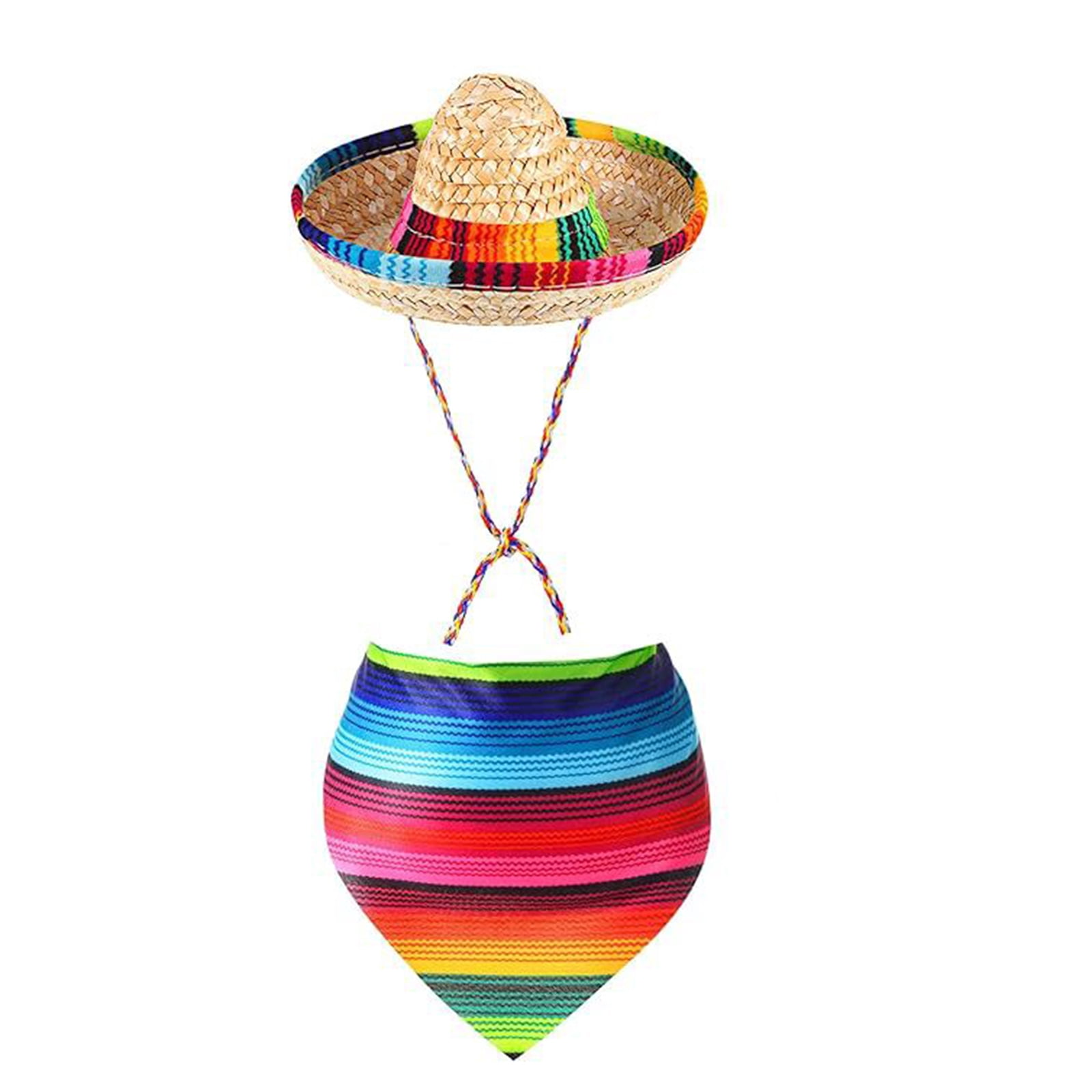 BESTYASH 1Set Mexican Dog Costume with Straw Hat and Adjustable Bandana ...