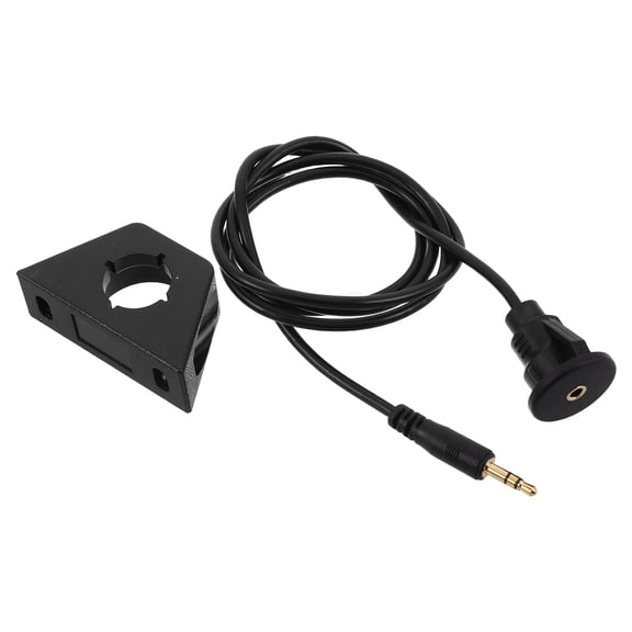BESTYASH 1Set Motorcycle Headphone Extension Cable Black Flush Mount Aux Jack with Dashboard Panel