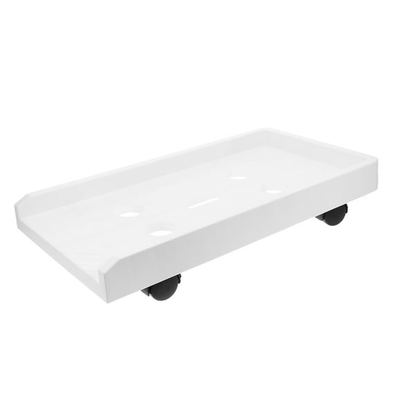 BESTYASH 1Set Movable Computer Tower Stand with Wheels White Desktop Pc Riser for Under Desk Use