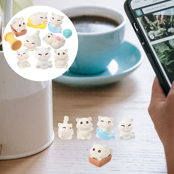 BESTYASH 1Set Multi Purpose Cat Figurine Resin Miniatures Decoration for Car Desktop and Study