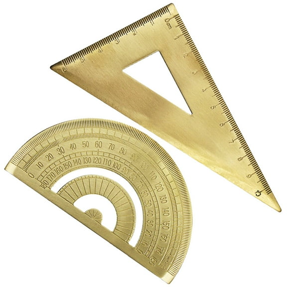 BESTYASH 1Set Multifunctional Brass Drawing Triangle Ruler for Efficient Measurement Tasks