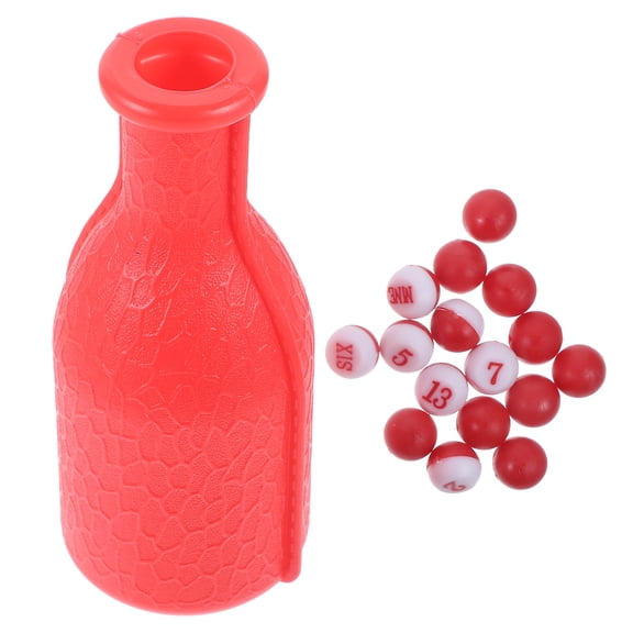 BESTYASH 1Set Plastic Billiard Ball Props Red Snooker Bottle Shaker and Dice Set for Party Decoration