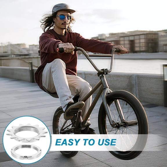 BESTYASH 1Set Plated Silver Single Speed Freewheel for Bike with High Strength Steel and Smooth Operation