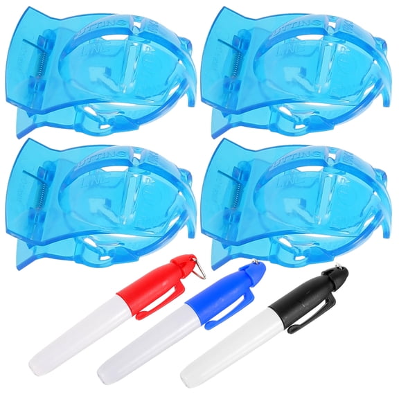 BESTYASH 1Set Portable Blue Golf Ball Marker Pen and Alignment Stencil Easy to Carry Golf Accessories
