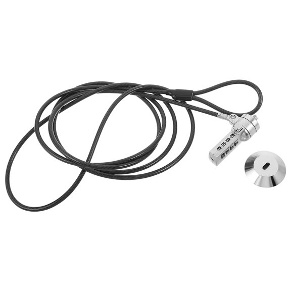 BESTYASH 1Set Portable Computer Lock Cable with Combination Security Lock and Flexible Desk Attachment for Laptops