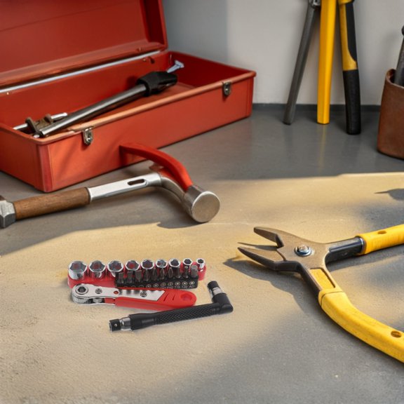 BESTYASH 1Set Portable Right Angle Ratchet Screwdriver Set for Tight and Narrow Space Repairs