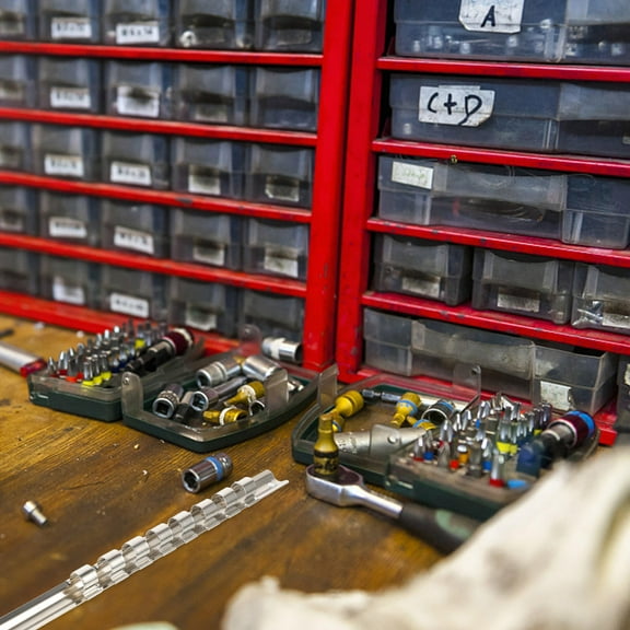 BESTYASH 1Set Premium Metal Socket Container for Toolbox with Flexible Sliding Storage Sleeves