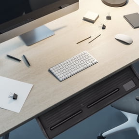 BESTYASH Under Desk Pull Out Keyboard Tray, Black Sliding Drawer to Save Space, Fits Computer Desks and Workstations