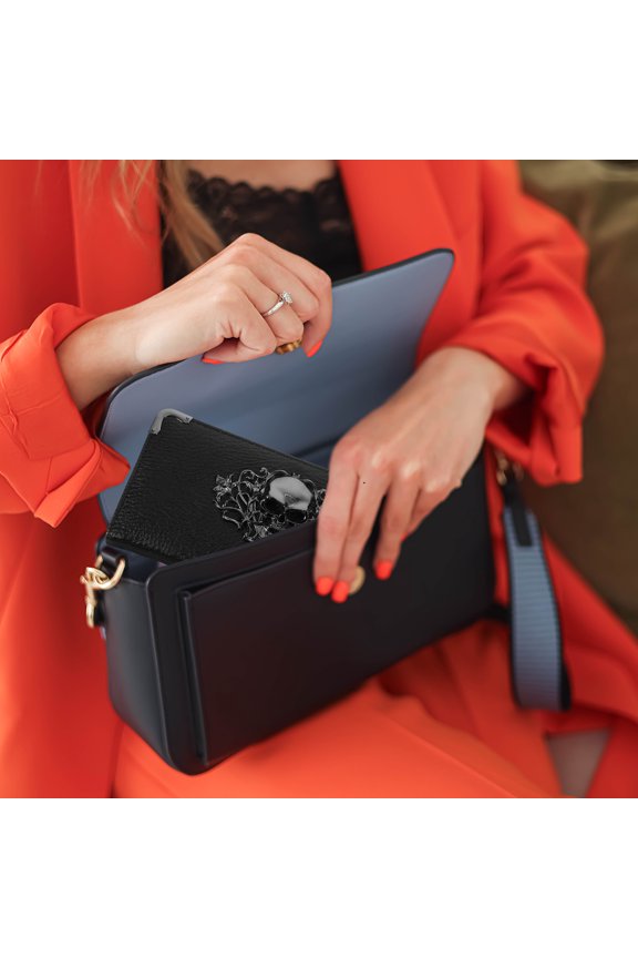 1Set Punk Purse Black PU Skull Wallet Women Card Holder Casual Use