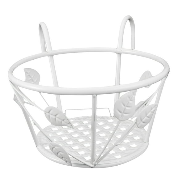 BESTYASH 1Set Railing Planter Shelf Iron White For Balcony Homeowners