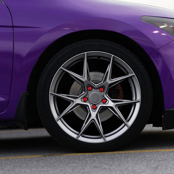 BESTYASH 1Set Red Metal Car Tire Lug Nuts with Easy Installation Suitable for Wheel Hub Modification