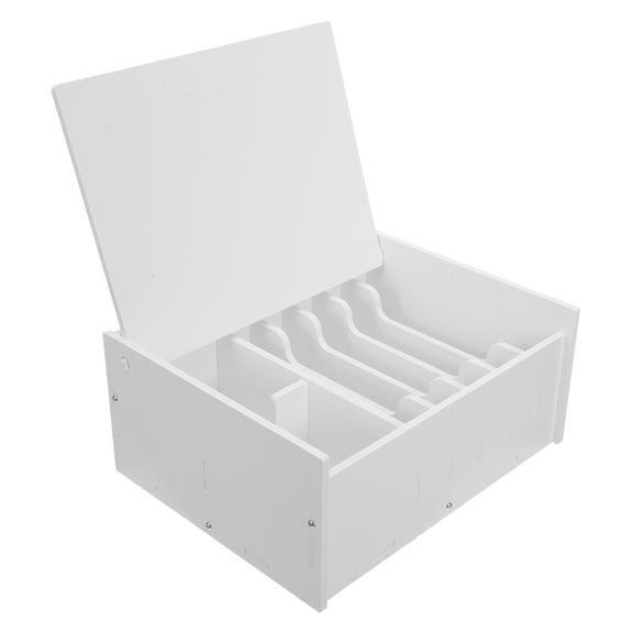 BESTYASH White Wood and Plastic Currency Display Case Organizer for Home Desk, Cash Storage Holder, 1 Set for Bills and