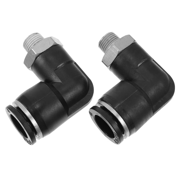 BESTYASH Stainless Steel Air Connector Set, Black Two-Way Fitting with Air Valves for Efficient Airflow Control