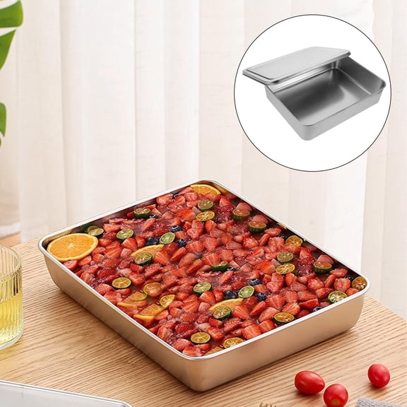 BESTYASH 1Set Stainless Steel Kitchen Plate for Serving Cake Dessert and Salad in Plated Silver