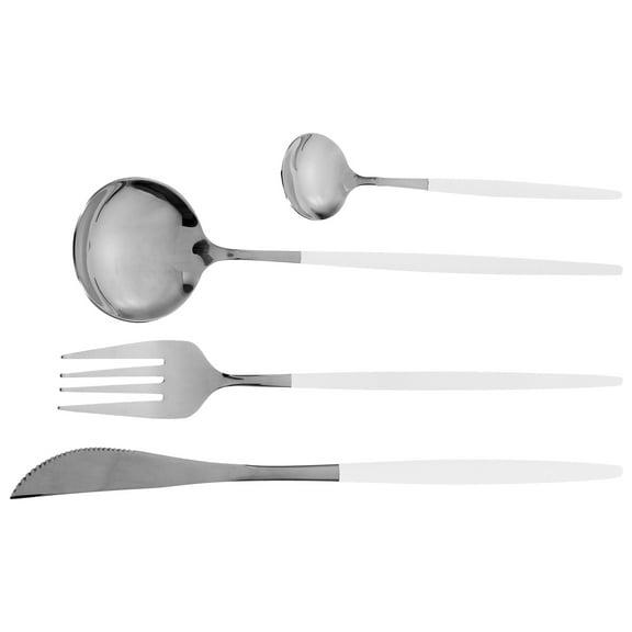 BESTYASH 1Set Elegant Stainless Steel Silverware Kit with Cutter Fork Spoon for Home Table Use