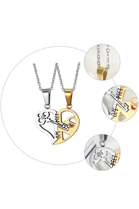 1Set Golden Splice Neck Chain Chic Couple Neck Decoration for Party and Wedding