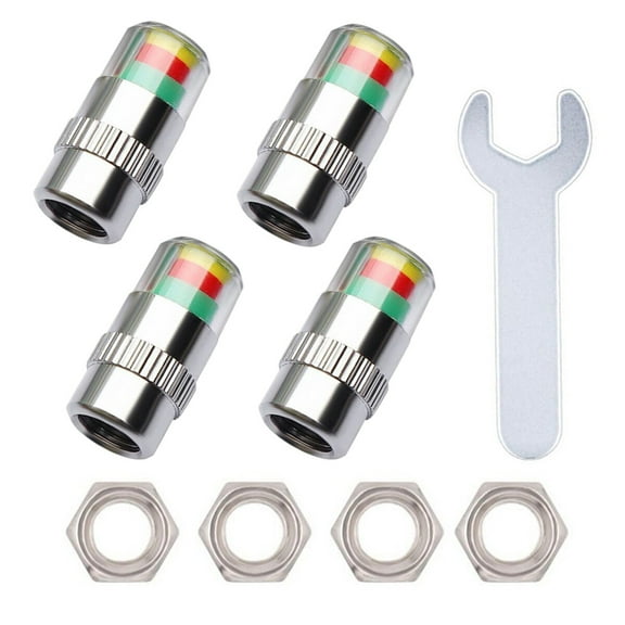 BESTYASH 1Set Tire Pressure Monitor Stem Caps for Car Use with Copper Pc Stainless Steel Material