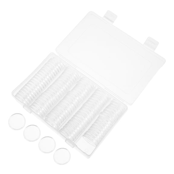 BESTYASH 1Set Clear Coin Storage Container Organizer with Lid for Coin Protection