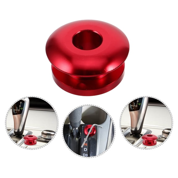 BESTYASH 1Set Universal Metal Car Shift Knob Boot Retainer Limiter with Stylish Red Buckle for Vehicle Accessories
