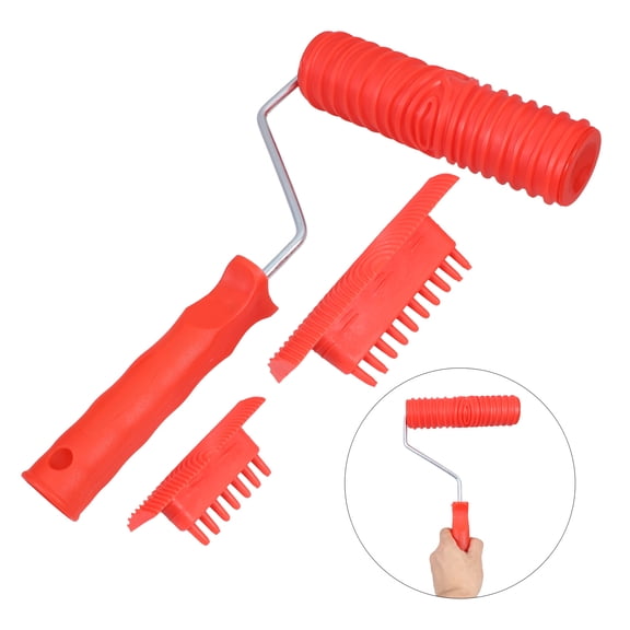 BESTYASH 1Set Versatile Wood Grain Roller Tool Red for Wood Grain Effects and Texture Painting