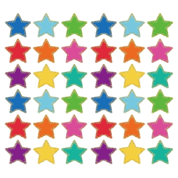 BESTYASH 1Set Vibrant Star Paper Cutouts for Bulletin Board Decor and Classroom Craft Projects
