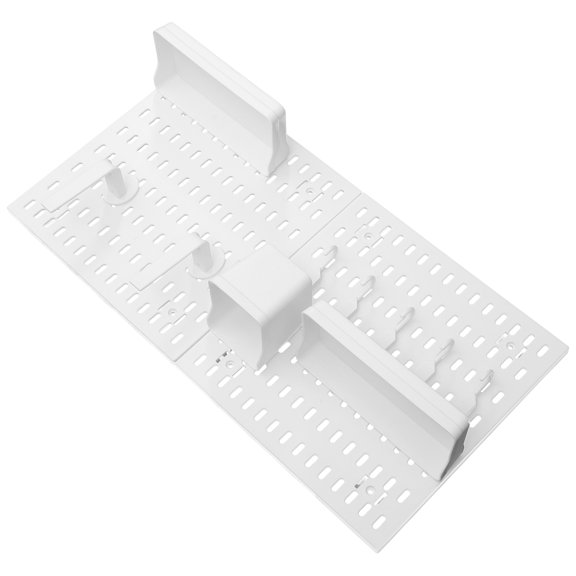 BESTYASH White Plastic Kitchen Pegboard Wall Organizer Set - Stylish, Space-Saving Storage Solution for Kitchen Tools