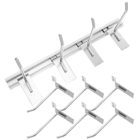 BESTYASH 1Set Wall Mounted Storage Rack Silver Pegboard Hooks for Retail Display Kitchen Organization