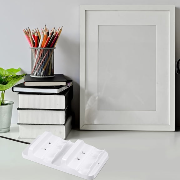 BESTYASH 1Set White ABS Game Controller Charger Dock Compatible with Battery Packs