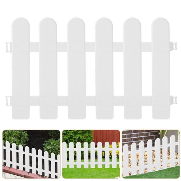 BESTYASH 1Set White Plastic Landscape Fence for Hotel Decoration and Courtyard with Easy Adjustment