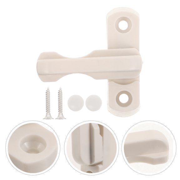 BESTYASH 1Set White Window Closure Latch with T Handle Plastic Surface Mounted Replacement Window Lock