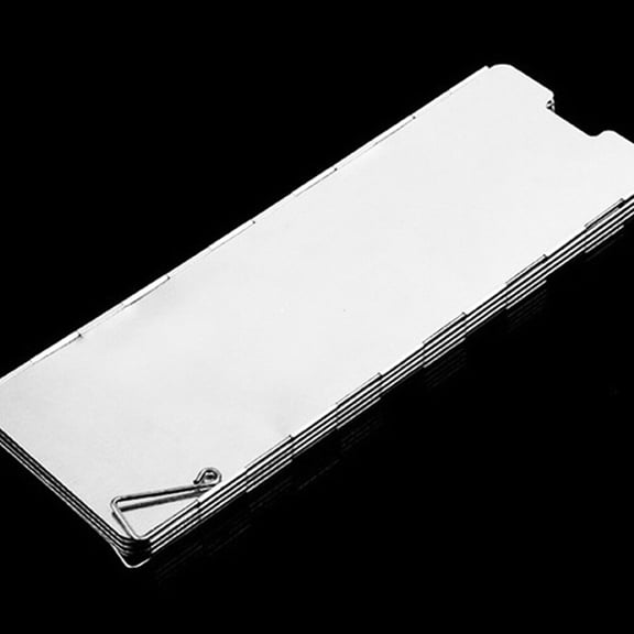 BESTYASH 1Set Windproof Stove Screens Plated Silver Aluminum Portable Foldable Camping Cooking Bbq Accessory