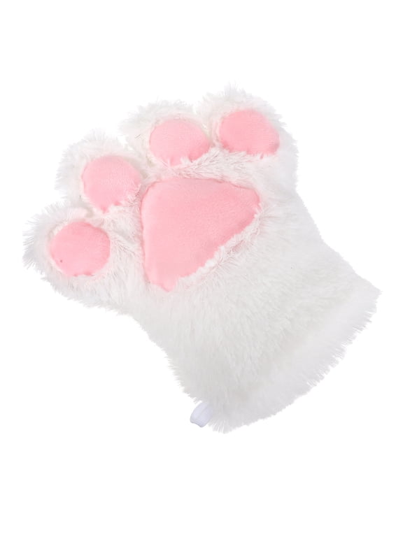 1Set Winter Use Gloves Plush Cat Claw Glove Furry Paw Gloves Kids Cosplay Design
