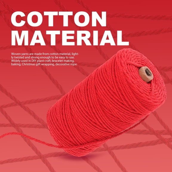 BESTYASH Hand-Weaving Cotton Thread Red for DIY Crafts Practical and Durable