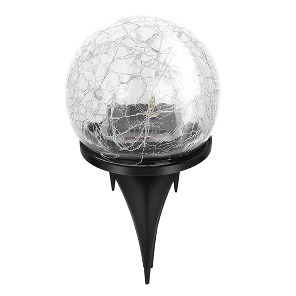 BESTYASH 1pc Solar Outdoor Landscape Light Decorative Crackle Ball Lamp for Garden Lawn and Pathway with Warm Glow LED