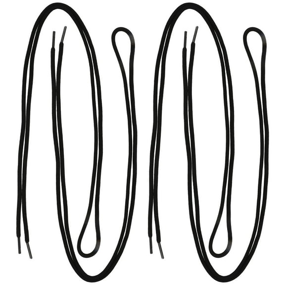 BESTYASH 2 Pairs Durable Shoe Strings for Athletic Shoes Black Round Polyester Laces Accessory